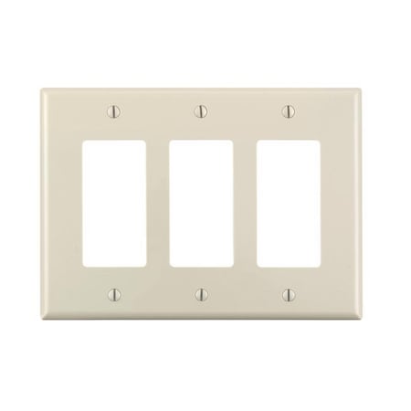 Leviton Leviton Decora Light Almond 3 gang Thermoplastic Nylon Decorator Wall Plate 1 pk PJ263-00T